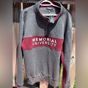 Memorial University Half Zip Sweater Size Medium Unisex NWT Varisty wear MUN